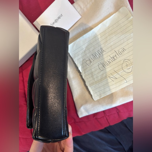 BNIB YSL 🖤 Lambskin Monogram Loulou Puffer Pouch Clutch Black w/ Black HDW - Picture 4 of 7